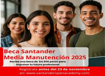 Convocatoria Beca Santander "Media Manutención 2025"
