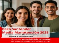 Convocatoria Beca Santander "Media Manutención 2025"