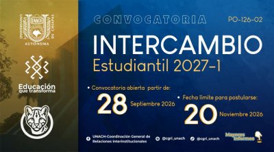 Convocatoria "Intercambio Estudiantil 2027-1"